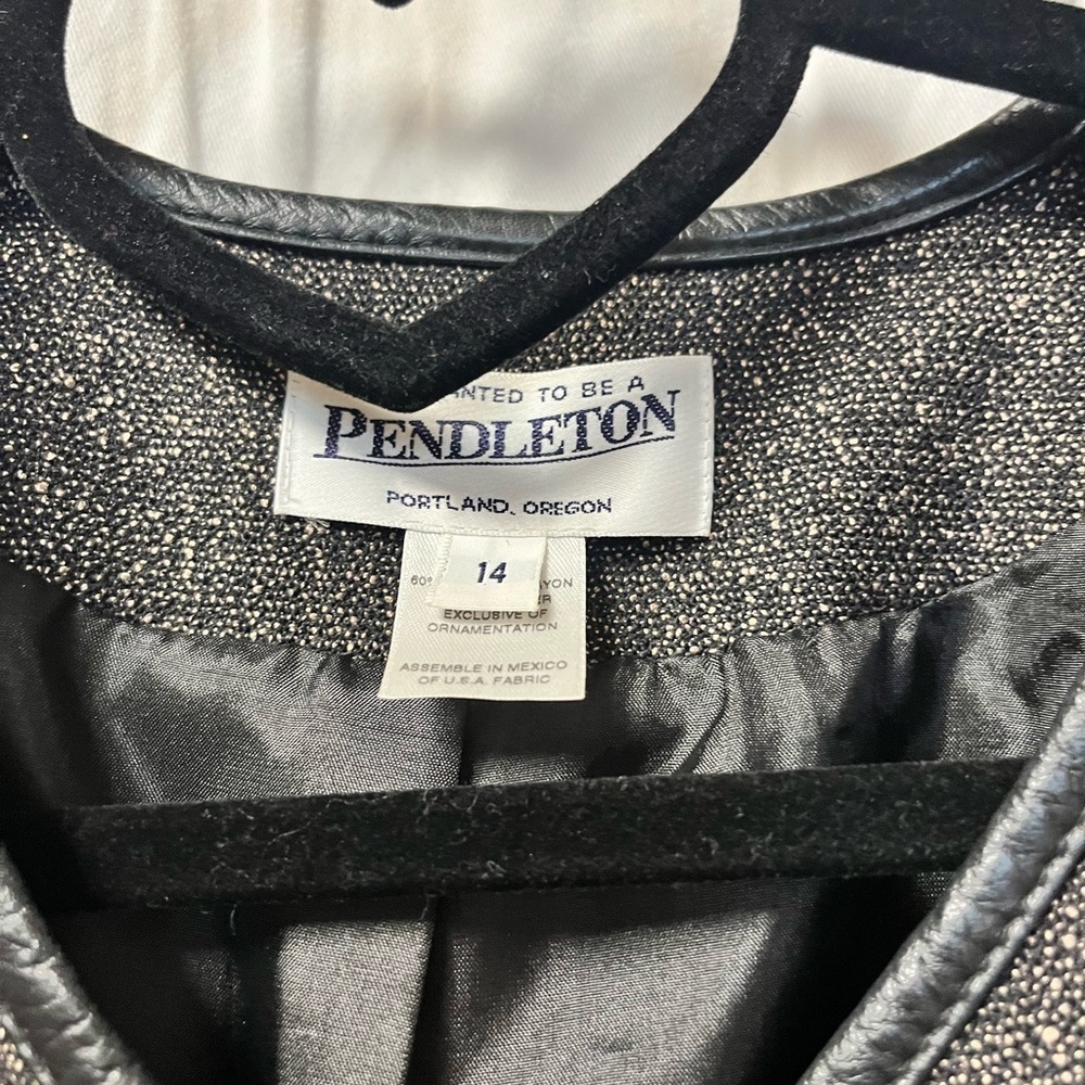 Pendleton Blazer Women's 14 Cropped USA Vintage USA Brown Black - Picture 4 of 6